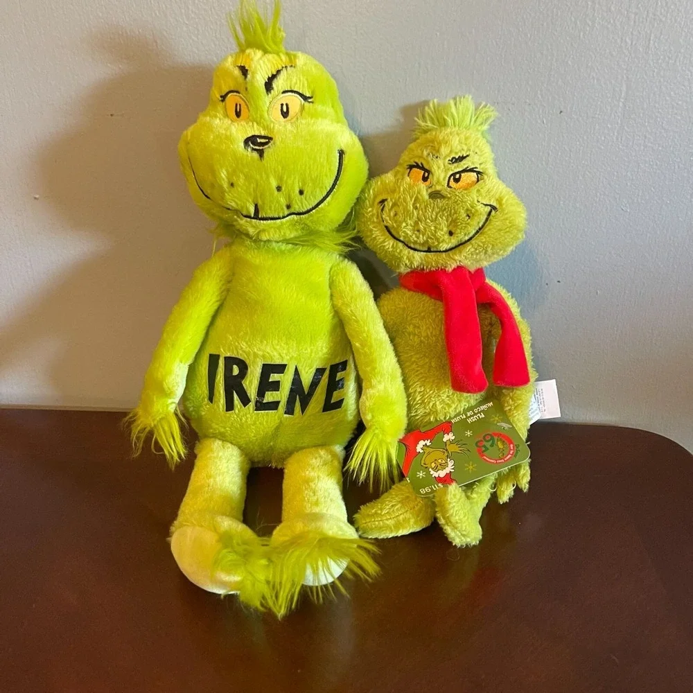 Dr. Seuss Cares Grinch & Irene Plush Set Fiber Stuffed Toys holiday